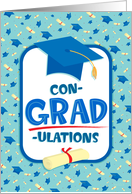 Graduation Congratulations Playful Lettering with Cap and Diploma card