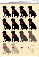 Pet Sympathy for Dog Owner with Dog Silhouettes Heart and Bone card