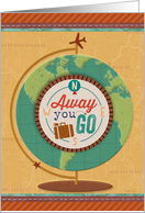 Travel Away You Go Bon Voyage Globe Compass Suitcase card