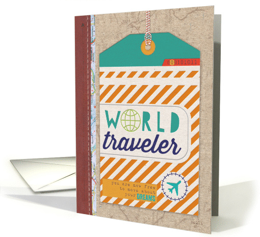 Travel Vintage Inspired World Traveler Airline Tag card (1909326)