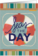 Encouragement Seas the Day Nautical Life Preserver Ring Collage card