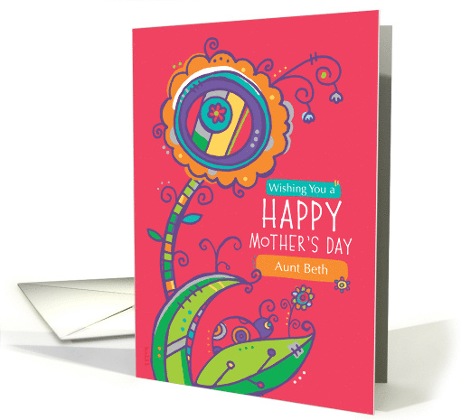 Customizable Mothers Day Colorful Flowers and Ladybug card (1909772)