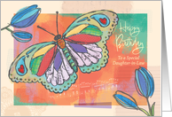 Daughter in Law Birthday Butterfly and Flower Collage with Warm Colors card