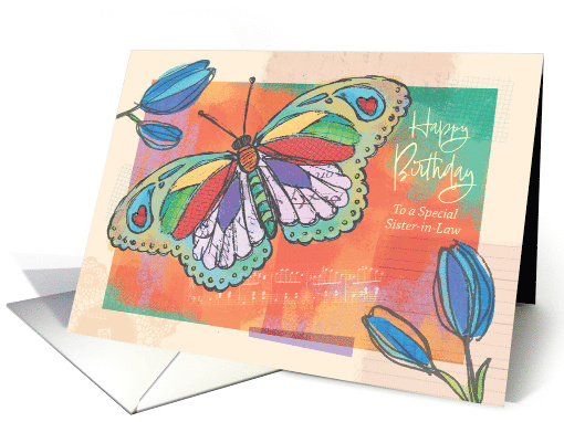 Sister in Law Birthday Butterfly and Flower Collage with... (1909790)