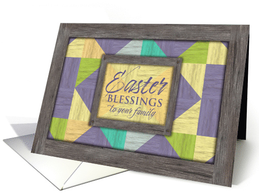 Easter Blessings with Rustic Barn Wood Effect Geometric... (1909804)