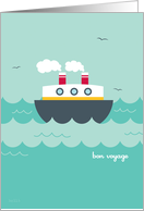 Bon Voyage Boat Cruise Ship on the Ocean card