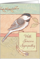 Sympathy Card with Muted Colors and Sketched Bird card