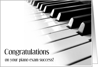 Congratulations Piano Exam Success Black and White Keys card