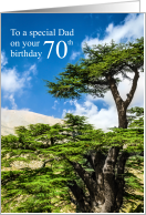 Dad 70th Birthday with Tree and Blue Sky card