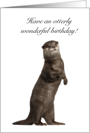 Cute Standing Otter Wonderful Birthday card