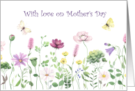 Mother’s Day Watercolor Flowers and Butterflies card