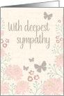 With Deepest Sympathy Peonies and Butterflies card
