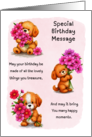 For Someone Special Birthday with Cute Puppies and Pink Flowers card