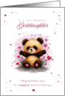 Goddaughter Birthday with Cute Panda and Pink Hearts card