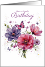 Birthday with Garden Blooms and Gentle Butterfly Accents card