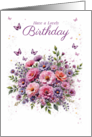 Birthday with Violet and Blush Watercolor Flower Art card