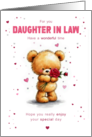 Daughter In Law Cute Bear with Rose card