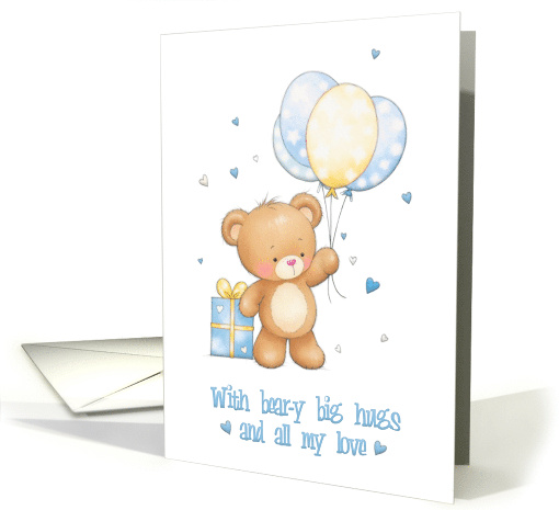 New Baby Boy with Blue Balloons and Gift Box card (1921004)
