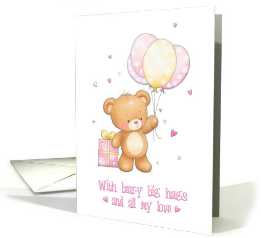 New Baby Girl with Pink Balloons and Gift Box card (1921820)