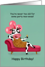 Glam Cow on Chaise Lounge Happy Birthday Greeting card