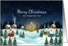 Magical Snowy Village Christmas Tree card