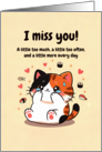 Kawaii Calico Cat I Miss You Too Much Greeting card