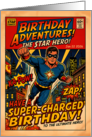 Customizable Date Birthday Action Hero Greeting card