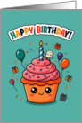 Cute Happy Cupcake Birthday Greeting card