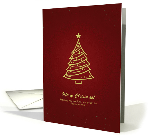 Golden Christmas Tree with Stars and Ornaments card (1920420)