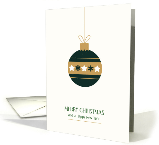 Green and Gold Stripes Christmas Ball Ornament card (1943634)