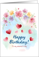 Customizable Floral Arch Happy Birthday Greeting