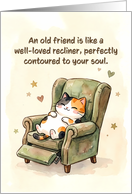 Thinking of You Watercolor Cat and Armchair