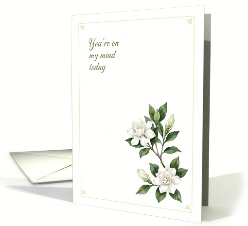 Elegant Botanical Gardenia Framed Illustration card (1972754)