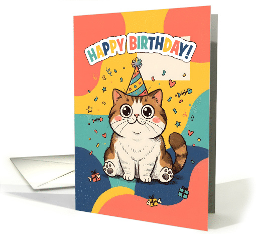 Chubby Kitty Vibrant Birthday card (1981122)