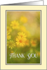 Thank You Yellow Flowers Zinnia With Bokeh Dreamy Style card