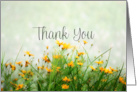 Thank You Cheerful Yellow Flowers In Green And Yellow card