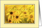 Thank You Sunny Yellow Flower Art Black Eyed Susans In The Garden card