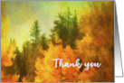 Thank You Autumn Woods Nature Art Yellow And Green card