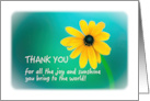 Thank You For The Joy Sunny Yellow Flower Nature Art card