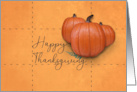 Happy Thanksgiving Pumpkins On Yellow Ochre With Pattern card