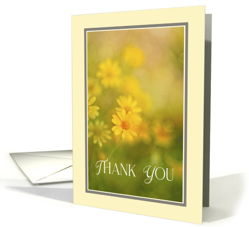 Thank You Yellow Flowers Zinnia With Bokeh Dreamy Style card (1919740)
