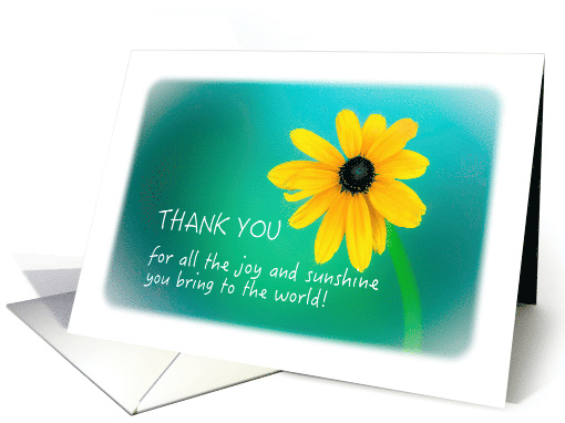 Thank You For The Joy Sunny Yellow Flower Nature Art card (1923616)