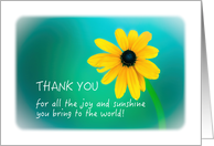 Thank You For The Joy Sunny Yellow Flower Nature Art card
