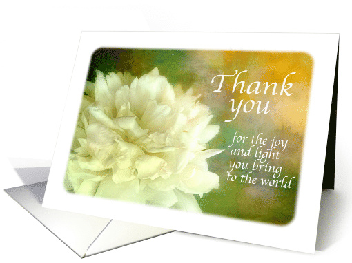Thank You Pretty White Peony Flower Nature Photography card (1927876)