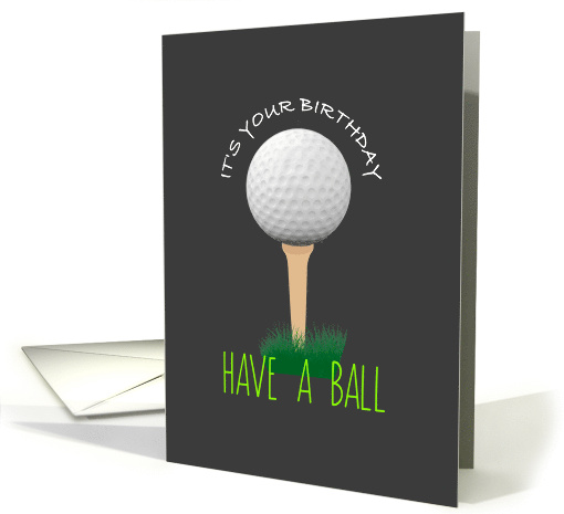 Happy Birthday For Golfers Cute Golf Ball Sports Design card (1941356)