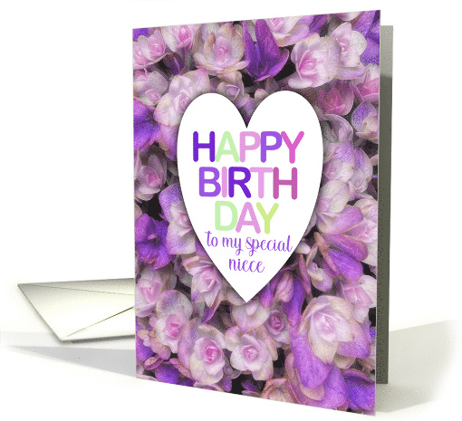 Happy Birthday Niece Heart With Colorful Text Purple and... (1942180)