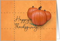 Happy Thanksgiving Pumpkins On Yellow Ochre With Pattern card