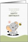 Kid’s Birthday Whimsical Elephant with a Bee card