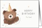 From Friends Kids Happy Birthday Watercolor Cute Bear Hugs card