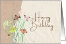 Happy Birthday Elegant Watercolor Flowers Bloom with Grace card